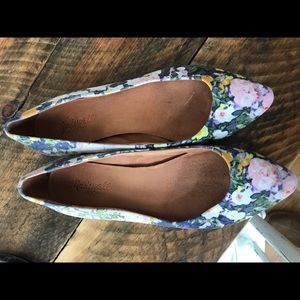 Madewell sz 8 ballet flats floral roses shoes